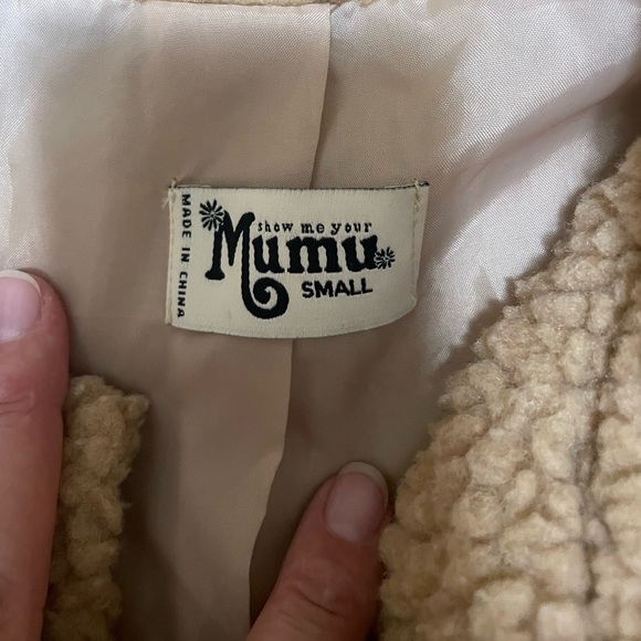Show Me Your Mumu Cordelia Teddy Jacket Brown/Tan Size Small Warm Cozy Outdoors - Picture 3 of 8